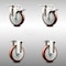 Service Caster 5 Inch 316SS Maroon Polyurethane Swivel Plate Caster Lock Brake 2 Rigid, 2PK SCC-SS316TTL20S514-PPUB-MRN-2-R-2 - alternate 1